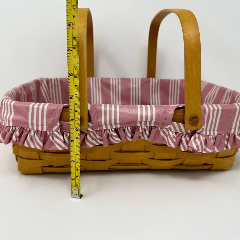 Vintage 1998 Longaberger Gather Handle Basket with Liner
